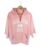 フリークスストア FREAKS STORE プルオーバー パーカー 七分袖 フード プリント ピンク サイズF QQQ