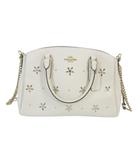 コーチ COACH バッグ ハンドバッグ ショルダー 2way 花 ビジュー チェーン ホワイト QQQ ☆AA★