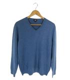 ユニクロ UNIQLO プルオーバー ニット Vネック 長袖 無地 ブルー サイズL QQQ