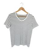 ユナイテッドアローズ A DAY IN THE LIFE UNITED ARROWS プルオーバー Tシャツ Vネック 半袖 ボーダー ホワイト グレー サイズS QQQ