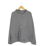 アディダス adidas パーカー ハーフ ジップ 長袖 刺繍 ロゴ サイズM グレー 国内正規 QQQ