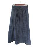 フォーティーファイブアールピーエム  45R 45rpm スカート フロント ボタン チェック ロング サイズ3 ネイビー QQQ