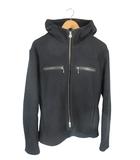 レッドムーン RED MOON ウール ジャケット ジッパー フード 無地 ブラック サイズ40 QQQ