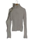 スナイデル SNIDEL ニット ハイネック 無地 リブ 長袖 サイズ ONE グレー QQQ