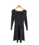 アンテイラー ANNTAYLOR ワンピース ニット 長袖 膝丈 ブラック サイズXXSP QQQ