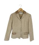 ランバン LANVIN テーラード ジャケット スーツ シングルブレスト ボタン 無地 ベージュ サイズ38 QQQ