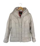 ダウン ジャケット コート ジップアップ ボタン 無地 ベージュ サイズ38 QQQ