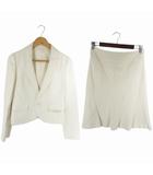 エニィスィス エニシス anySiS セットアップ ジャケット 長袖 スカート フレア ひざ丈 ツイート 無地 アイボリー サイズ3 QQQ