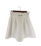 マジェスティックレゴン MAJESTIC LEGON パンツ スカート キュロット ハーフ ショート フレア ゴムウエスト 裏地 装飾 無地 アイボリー サイズM QQQ