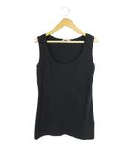 イッセイミヤケ ISSEY MIYAKE タンクトップ カットソー ノースリーブ 袖なし 無地 サイズ 3 黒 QQQ
