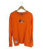 ネスタブランド NESTA BRAND プルオーバー Tシャツ ロンT 長袖 プリント 刺繡 ロゴ オレンジ サイズL QQQ