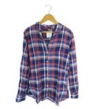 シップス SHIPS シャツ 長袖 ボタン チェック ネイビー レッド サイズS QQQ