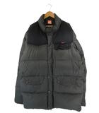 ナイキ NIKE ダウン ジャケット 刺繍 スウォッシュ ロゴ バイカラー グレー 黒 サイズ M 国内正規 QQQ