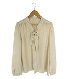 エフデ ef-de シャツ ブラウス ボウタイ 長袖 ボタン ドット ベージュ サイズ9 QQQ