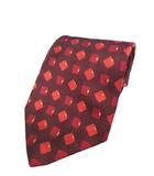 ポールスチュアート PAUL STUART ネクタイ レギュラー タイ 総柄 ボルドー 赤  QQQ
