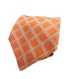 ポールスチュアート PAUL STUART ネクタイ レギュラー タイ チェック 格子柄 オレンジ QQQ