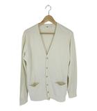 カーディガン 長袖 ボタン リブ 無地 アイボリー サイズM QQQ