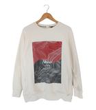 ナンガ NANGA アウトドア スウェット トレーナー 長袖 プリント 裏地 パイル ファスナー ポケット サイズM 白 系 QQQ