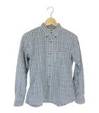 ビームス BEAMS シャツ 長袖 ボタン チェック ネイビー ホワイト サイズS QQQ