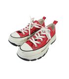 コンバース CONVERSE オールスター ALL STAR トレックウェーブ スニーカー ローカット 厚底 無地 レッド サイズ25 QQQ