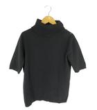 ケーティー キヨコ タカセ  K.T KIYOKO TAKASE プルオーバー ニット セーター タートルネック 半袖 無地 ブラック サイズL QQQ