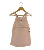 ジャンパースカート サロペット ロゴ ワンポイント 刺繍 ピンク サイズS QQQ