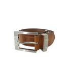 アダバット adabat ベルト レザー ハトメ スクエア バックル 無地 ブラウン QQQ