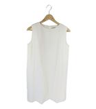 アドーア ADORE ワンピース ノースリーブ 膝丈 ジップアップ 裏地付き 無地 ホワイト 36サイズ QQQ
