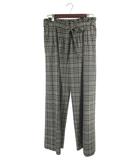 トゥモローランド TOMORROWLAND パンツ ロング ウエスト リボン ウール チェック サイズ34 グレー系 QQQ