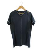 アディダス adidas 半袖 カットソー Tシャツ Vネック プリント ロゴ サイズM ネイビー 国内正規 QQQ