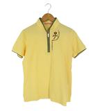 カステルバジャック CASTELBAJAC ポロシャツ ハーフジップ 半袖 ロゴ 刺繍 ゴルフウェア サイズ 1 イエロー QQQ
