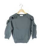 オペークドットクリップ OPAQUE.CLIP プルオーバー ニット セーター フリル 七分袖 無地 モスグリーン サイズM QQQ