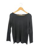 プルオーバー シャツ ブラウス 長袖 リブ 無地 ブラック サイズ2 QQQ