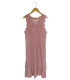 アクシーズファム axes femme ワンピース ノースリーブ ニット ロング丈 透かし編み ピンク サイズM QQQ