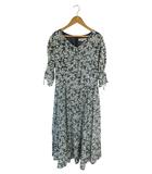 アプワイザーリッシェ Apuweiser-riche ワンピース ロング丈 五分袖 花柄 総柄 裏地付き ネイビー サイズ2 QQQ