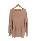 ハッシュアッシュ HusHusH ニット Vネック プルオーバー 長袖 アクリル 無地 サイズ38 くすみピンク QQQ