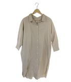 ロペピクニック ROPE Picnic シャツ ワンピース 五分袖 ひざ丈 無地 ベージュ サイズ38 QQQ