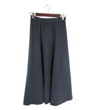 スカート ロング フレア ゴムウエスト 無地 ネイビー サイズM QQQ