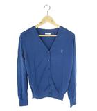 コーエン coen カーディガン ニット セーター Vネック 長袖 ボタン ワンポイント 刺繍 無地 ブルー Lサイズ QQQ
