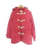 中わた ダッフル コート 前開き 無地 サイズ2 レッド QQQ