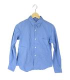 ローブドシャンブル robe de chambre コムデギャルソン COMME des GARCONS シャツ 長袖 ボタン 無地 ブルー サイズS QQQ