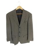 ニコルクラブフォーメン NICOLE CLUB FOR MEN テーラード ジャケット スーツ シングルブレスト ボタン 格子柄 ブラウン サイズM QQQ