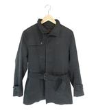メンズビギ MEN'S BIGI トレンチ コート ジャケット ボタン ベルト ライナー 無地 ブラック サイズ2 QQQ