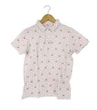  Jack Bunny  ジャックバニー ポロシャツ ゴルフ ウエア 半袖 総柄 レッド ホワイト サイズ 150 QQQ