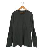 Tシャツ クルーネック 長袖 無地 サイズ M カーキ QQQ