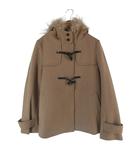 クミキョク 組曲 KUMIKYOKU ウール ダッフル コート フード ファー サイズ2 ベージュ QQQ