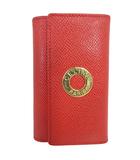 セリーヌ CELINE キーケース 6連 ロゴ ワンポイント 無地 レザー レッド 赤 QQQ