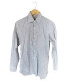 ダーバン DURBAN シャツ 長袖 ボタン ストライプ ホワイト ネイビー サイズ39-80 QQQ