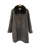 バルマン BALMAIN コート ファー 襟 無地 シルク サイズ9 ブラウン QQQ