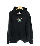 プーマ PUMA × KIDSUPER STUDIOS プルオーバー パーカー 長袖 裏パイル ロゴ ワンポイント 刺繍 ブラック サイズL QQQ 国内正規